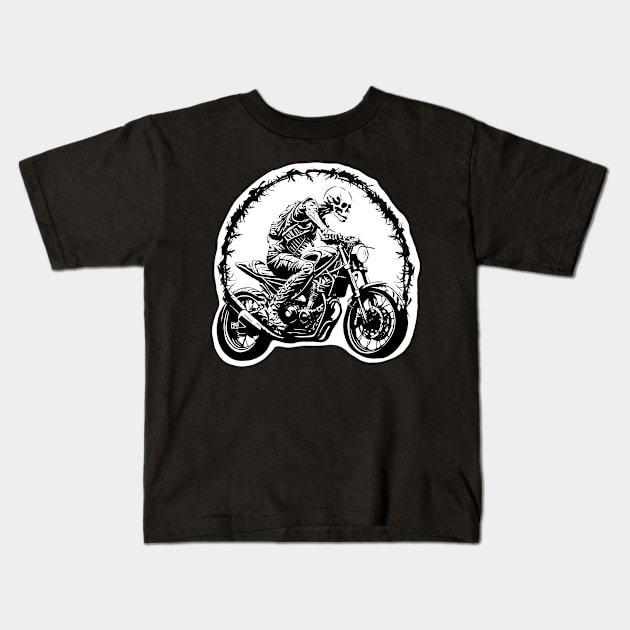 Ride of Die (B&W) Kids T-Shirt by gloomynomad